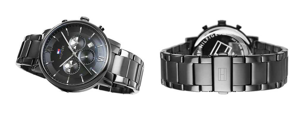 Tommy Hilfiger Evan Chronograph Quartz Black Dial Black Steel Strap Watch For Men - 1710410 Buy Now By Tommy Hilfiger