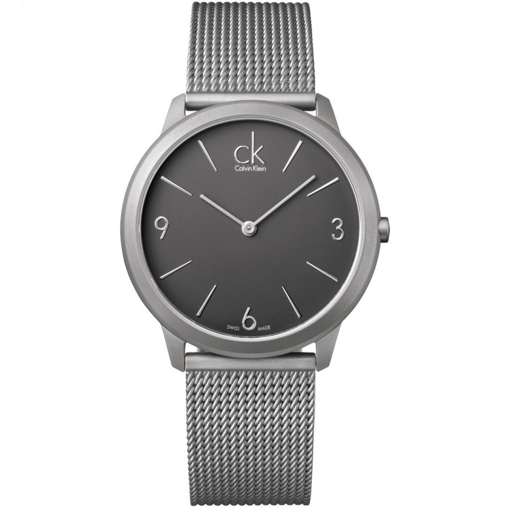 Calvin Klein Minimal Grey Dial Silver Mesh Bracelet Watch for Men - K3M51154 Buy Now By Calvin Klein