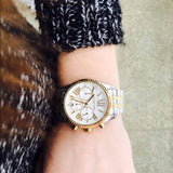Michael Kors Lexington Silver Dial Two Tone Steel Strap Watch for Women - MK5955 Buy Now By Michael Kors