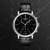 Tissot Carson Premium Chronograph Black Dial Black Leather Strap Watch For Men - T122.417.16.051.00 Buy Now By Tissot