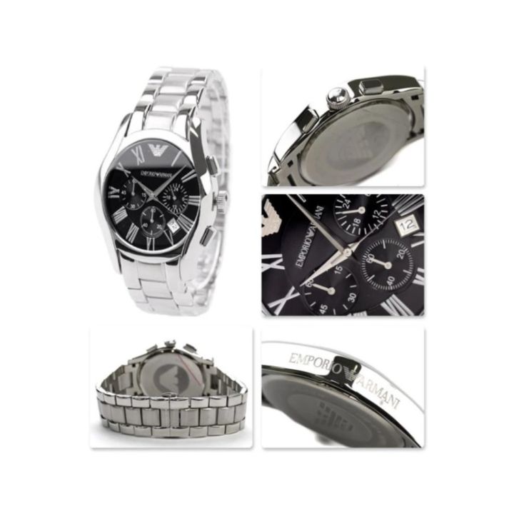 Emporio Armani Velente Chronograph Black Dial Silver Steel Strap Watch For Women - AR0674 Buy Now By Emporio Armani