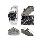 Emporio Armani Velente Chronograph Black Dial Silver Steel Strap Watch For Women - AR0674 Buy Now By Emporio Armani