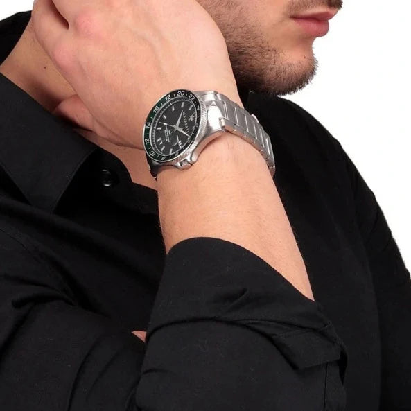 Maserati SFIDA Chronograph Black Dial Silver Steel Strap Watch For Men - R8853140005 Buy Now By Maserati