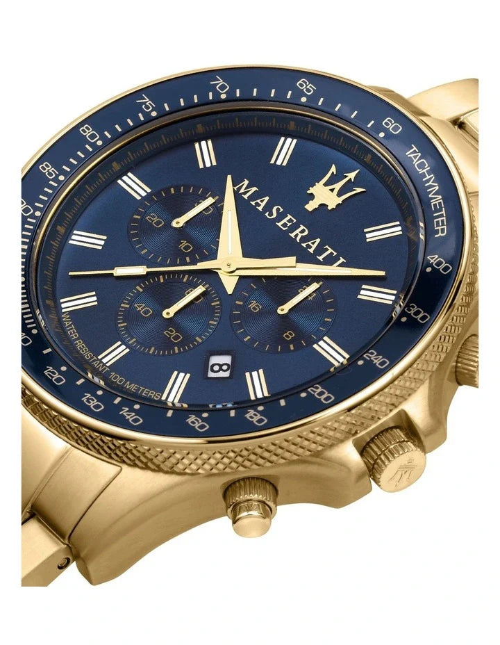 Maserati SFIDA Analog Blue Dial Gold Stainless Steel Watch For Men - R8873640008 Buy Now By Maserati