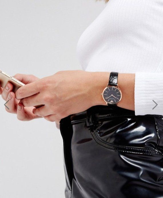 Emporio Armani Kappa Quartz Black Dial Black Leather Strap Watch For Women - AR11064 Buy Now By Emporio Armani