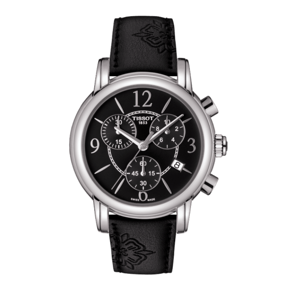 Tissot Dressport Chronograph Black Dial Black Leather Strap Watch for Women - T050.217.17.057.00 Buy Now By Tissot
