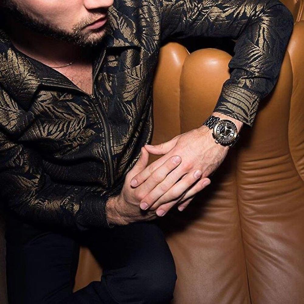 Versace Aion Chronograph Black Dial Grey Steel Strap Watch for Men - VBR050017 Buy Now By Versace