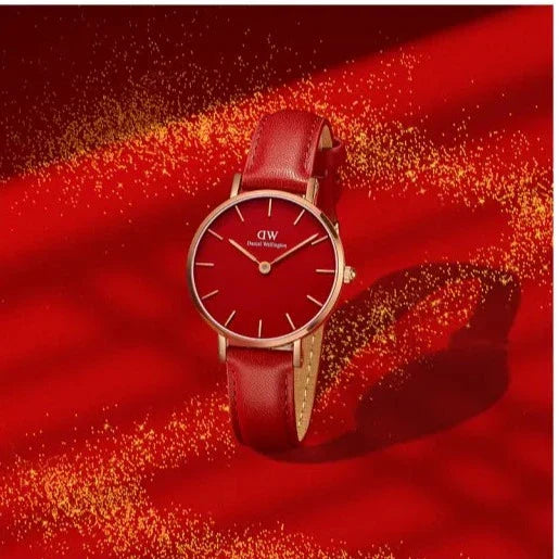 Daniel Wellington Petite Red Dial Red Leather Strap Watch For Women - DW00100405 Buy Now By Daniel Wellington