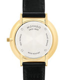 Movado Ultra Slim Black Dial Black Leather Strap Watch For Women - 0607091 Buy Now By Movado