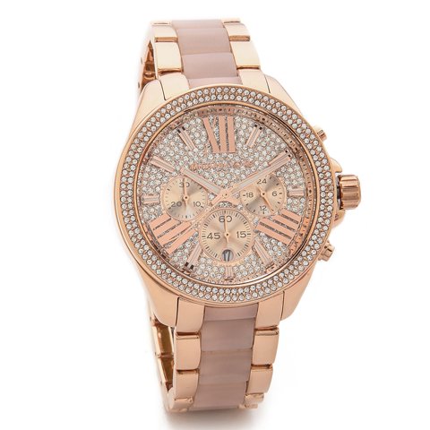 Michael Kors Wren Crystals Rose Gold Dial Rose Gold Steel Strap Watch for Women - MK6096 Buy Now By Michael Kors