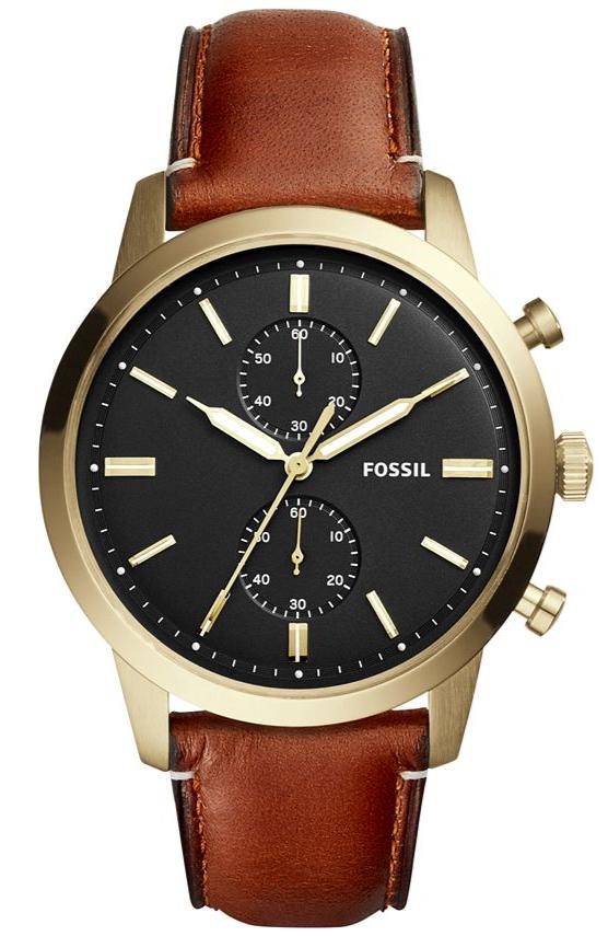 Fossil Townsman Chronograph Black Dial Brown Leather Strap Watch for Men - FS5338 Buy Now By Fossil