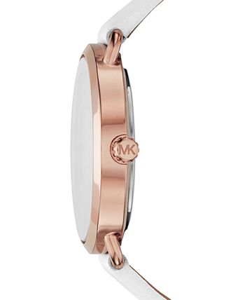 Michael Kors Portia Rose Gold Dial White Leather Strap Watch For Women - MK2660 Buy Now By Michael Kors