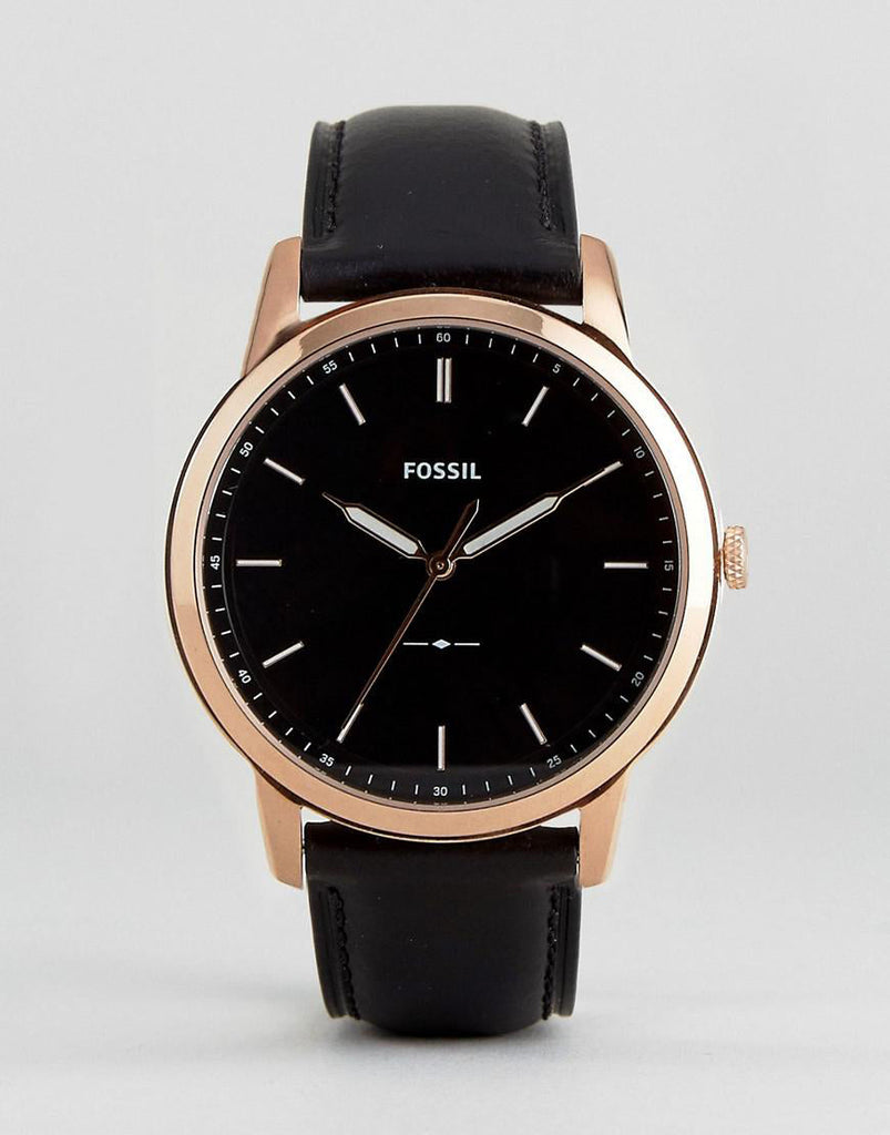 Fossil The Minimalist Black Dial Black Leather Strap Watch for Men - FS5376 Buy Now By Fossil
