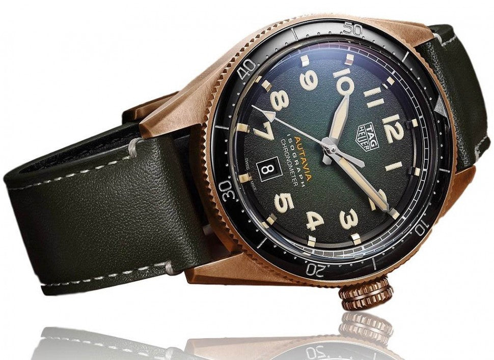 Tag Heuer Autavia Olive Green Dial Watch for Men - WBE5190.FC8268 Buy Now By Tag Heuer