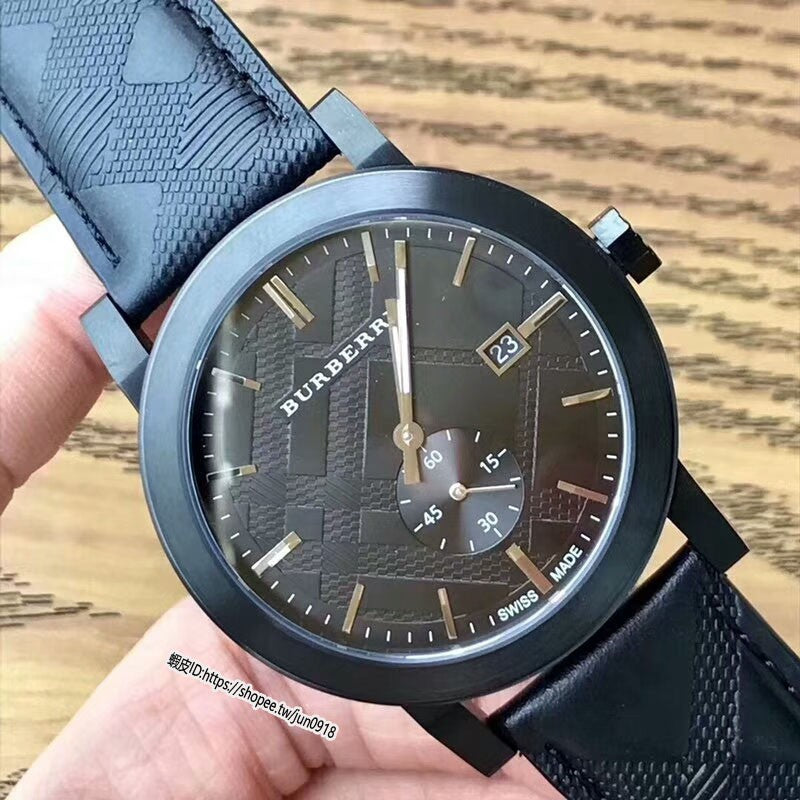 Burberry The City Black Dial Black Leather Strap Watch for Men - BU9906 Buy Now By Burberry