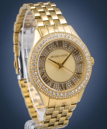 Michael Kors Harlowe Three-Hand Quartz Gold Dial Gold Steel Strap Watch For Women - MK4709 Buy Now By Michael Kors