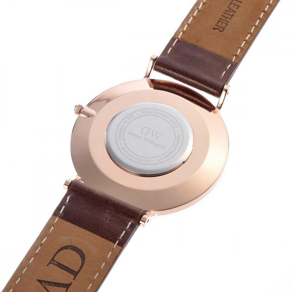 Daniel Wellington Classic St Mawes White Dial Brown Leather Strap Watch For Men - DW00100006 Buy Now By Daniel Wellington