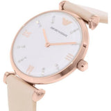 Emporio Armani Gianni T Bar Quartz White Dial Beige Leather Strap Watch For Women - AR1927 Buy Now By Emporio Armani