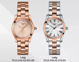 Tissot T Wave Cream Dial Rose Gold Steel Strap Watch For Women - T112.210.33.451.00 Buy Now By Tissot