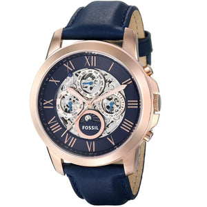 Fossil Grant Automatic Blue Dial Blue Leather Strap Watch for Men - ME3029 Buy Now By Fossil