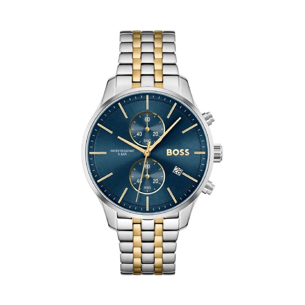Hugo Boss Associate Blue Dial Two Tone Steel Strap Watch for Men - 1513976 Buy Now By Hugo Boss