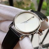 Movado Museum Quartz Silver Dial Black Leather Strap Watch For Men - 2100001 Buy Now By Movado