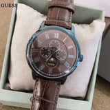 Guess Delancy Analog Brown Dial Brown Leather Strap Watch For Men - W0870G3 Buy Now By Guess