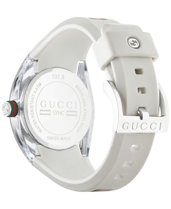 Gucci Sync Quartz White Dial White Rubber Strap Unisex Watch - YA137302 Buy Now By Gucci
