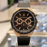 Maserati Stile Black Matte Dial Black Leather Strap Watch For Men - R8871642001 Buy Now By Maserati