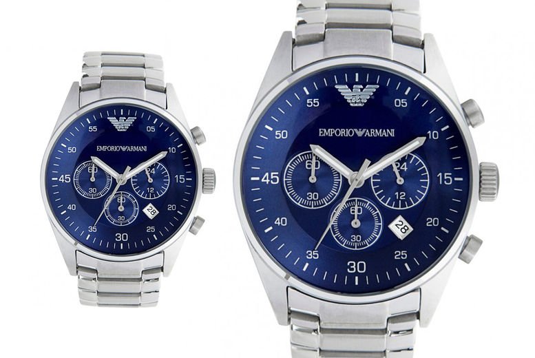 Emporio Armani Sportivo Chronograph Blue Dial Silver Steel Strap Watch For Men - AR5860 Buy Now By Emporio Armani