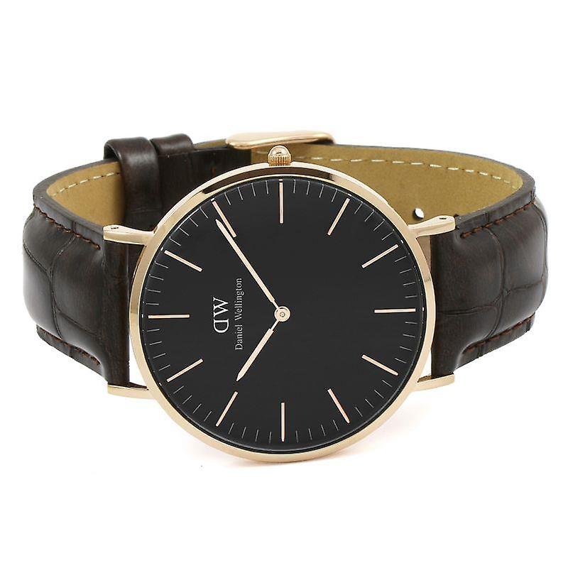 Daniel Wellington Classic York Black Dial Brown Leather Strap Watch For Men - DW00100128 Buy Now By Daniel Wellington