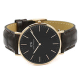 Daniel Wellington Classic York Black Dial Brown Leather Strap Watch For Men - DW00100128 Buy Now By Daniel Wellington