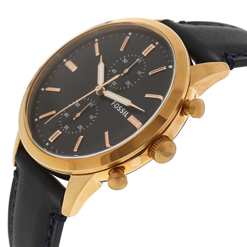 Fossil Townsman Chronograph Blue Dial Blue Leather Strap Watch for Men - FS5436 Buy Now By Fossil