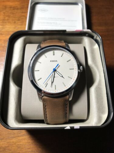 Fossil Minimalist Off White Dial Brown Leather Strap Watch for Men - FS5306 Buy Now By Fossil