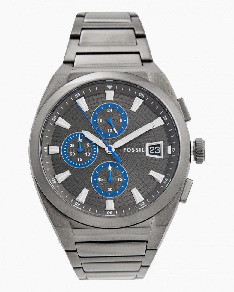 Fossil Everett Chronograph Grey Dial Grey Steel Strap Watch for Men - FS5830 Buy Now By Fossil