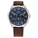 Tommy Hilfiger Asher Chrongraph Blue Dial Brown Leather Strap Watch For Men - 1791855 Buy Now By Tommy Hilfiger