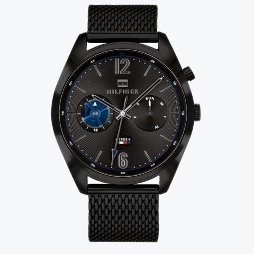 Tommy Hilfiger Deacon Analog Black Dial Black Mesh Bracelet Watch for Men - 1791547 Buy Now By Tommy Hilfiger