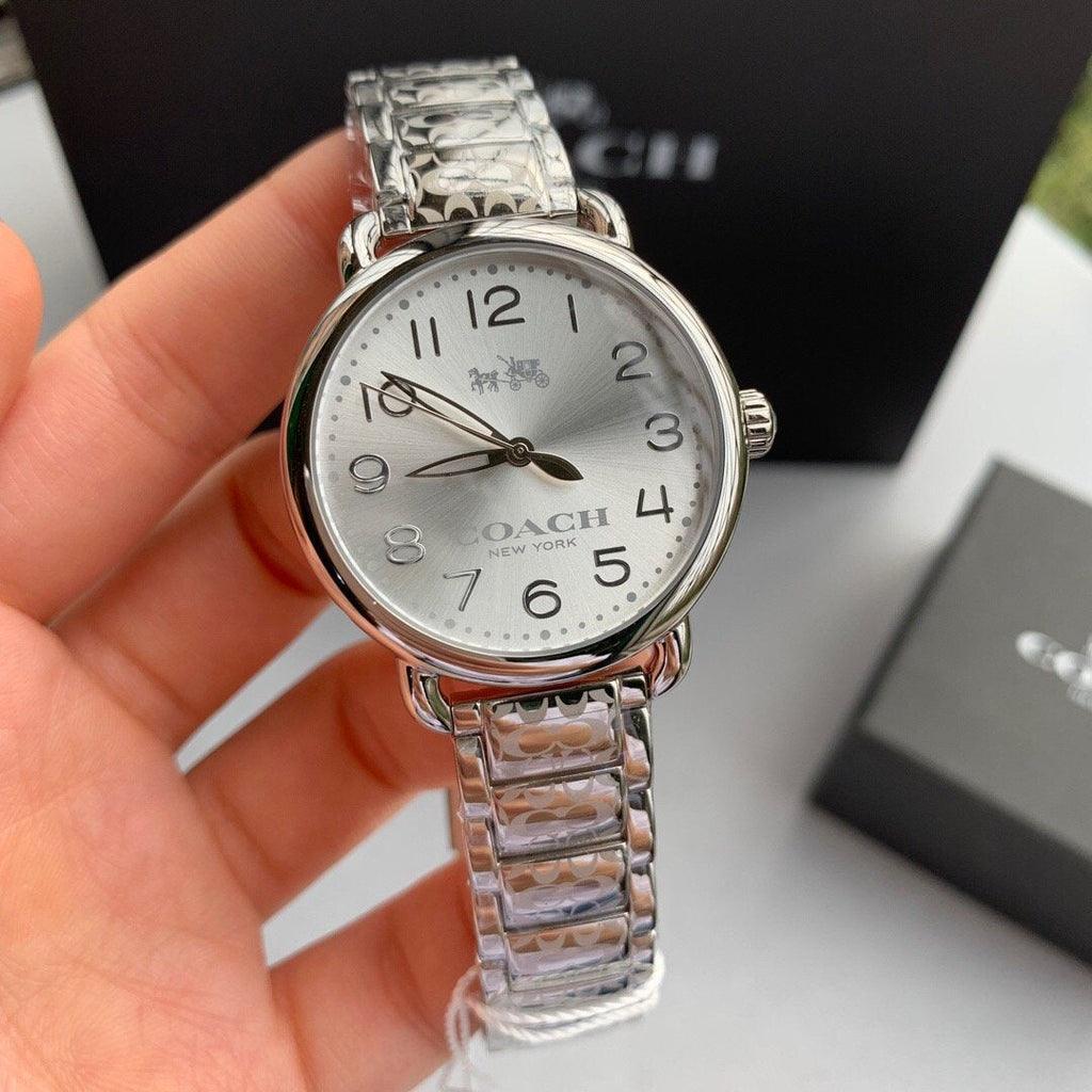 Coach Delancey White Dial Silver Steel Strap Watch for Women - 14502495 Buy Now By Coach