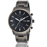 Fossil Townsman Chronograph Black Dial Silver Steel Strap Watch for Men - FS5349 Buy Now By Fossil