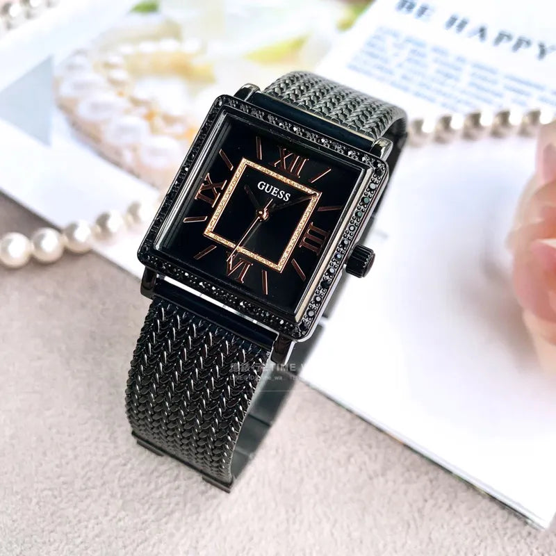 Guess Highline Black Dial Black Mesh Bracelet Watch for Women - W0826L4 Buy Now By Guess