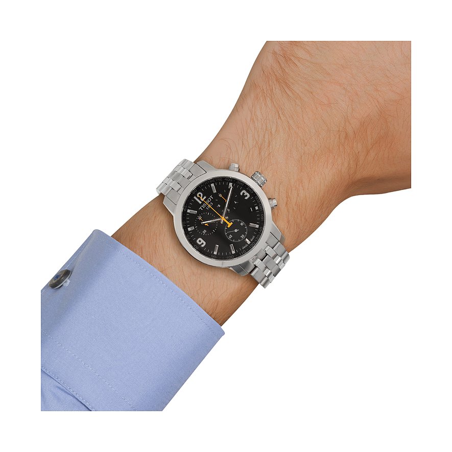 Tissot PRC 200 Chronograph Black Dial Stainless Steel Watch For Men - T0554171105700 Buy Now By Tissot
