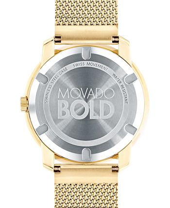Movado Bold Diamonds Gold Dial Gold Mesh Bracelet Watch For Men - 3600460 Buy Now By Movado
