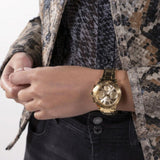 Guess Cosmic Chronograph Gold Dial Gold Steel Strap Watch for Women - GW0465L1 Buy Now By Guess