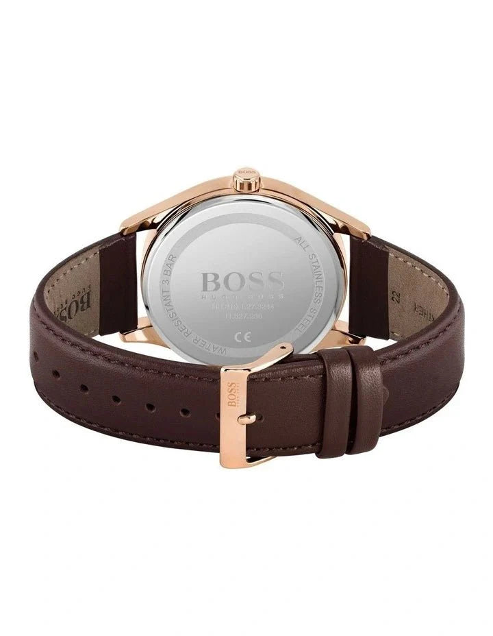 Hugo Boss Navigator Grey Dial Brown Leather Strap Watch for Men - 1513496 Buy Now By Hugo Boss
