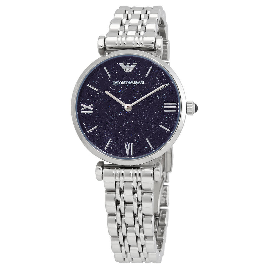 Emporio Armani Gianni T Bar Dark Blue Dial Silver Stainless Steel Watch For Women - AR11091 Buy Now By Emporio Armani