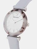 Emporio Armani White Dial Light Blue Leather Strap Watch For Women - AR11002 Buy Now By Emporio Armani