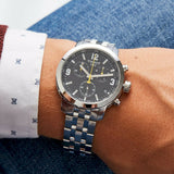 Tissot PRC 200 Chronograph Black Dial Silver Steel Strap Watch For Men - T055.417.11.057.00 Buy Now By Tissot