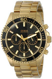 Guess Chaser Chronograph Black Dial Gold Steel Strap Watch for Men - W0170G2 Buy Now By Guess