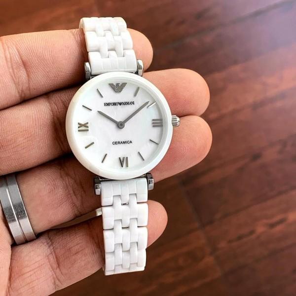Emporio Armani Ceramica Mother of Pearl Dial White Ceramic Strap Watch For Women - AR1486 Buy Now By Emporio Armani