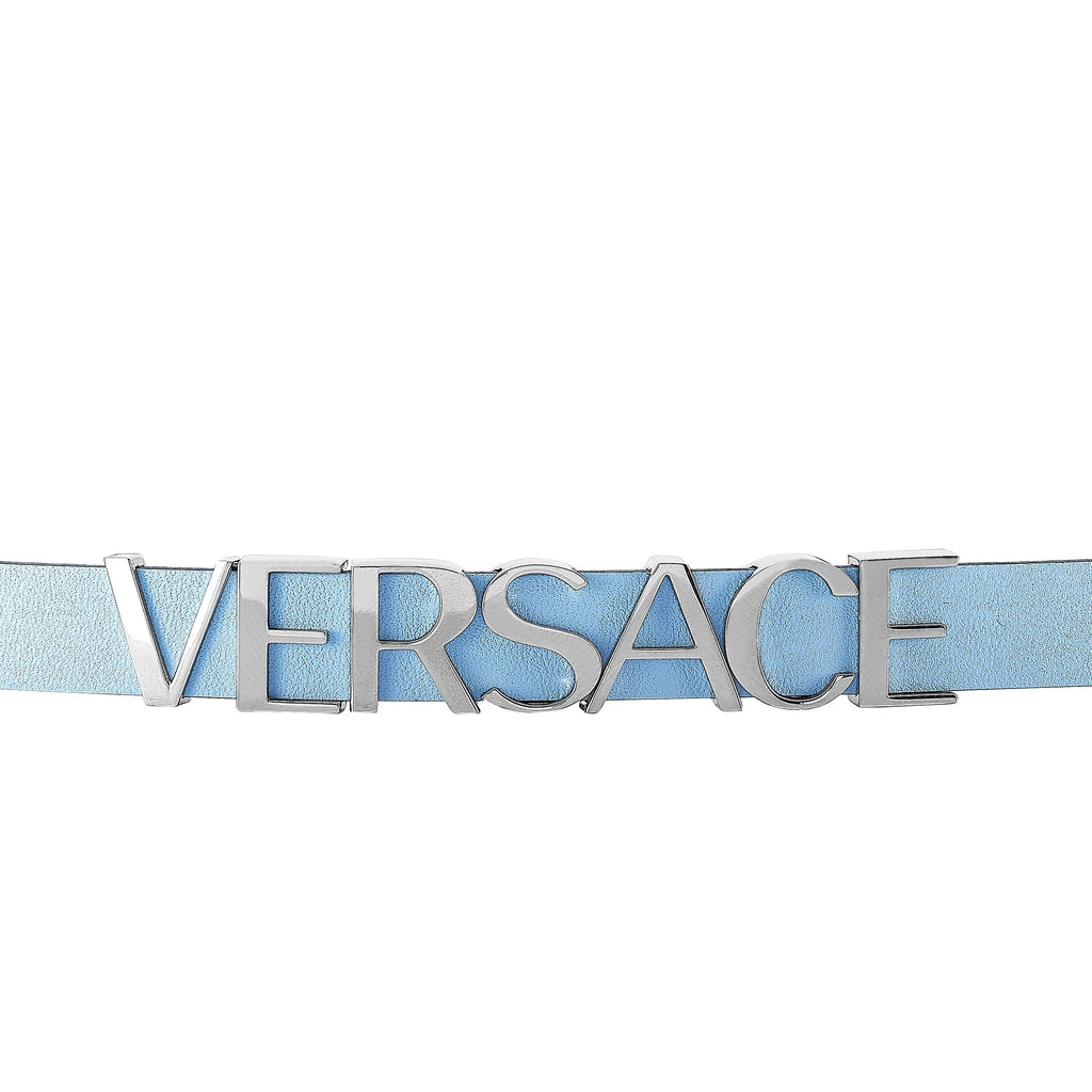 Versace V Flare Silver Dial Blue Leather Strap Watch for Women - VEBN00118 Buy Now By Versace